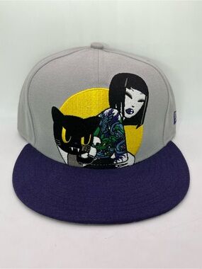 Tokidoki TKDK Tattoo Black Cat Girl 9Fifty New Era Rare Snapback SAMPLE Hat NWOT